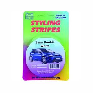 Auto Styling Stripes 2mm Double White
